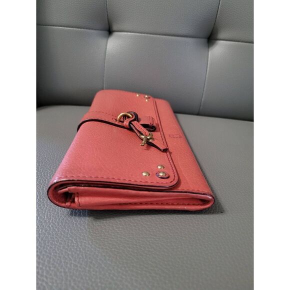 Chloe Red Leather Long Bifold Wallet - Picture 3 of 6